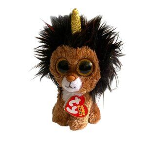 Ty Beanie Boos Ramsey The Lion-Corn Plush -7 inches-NWT